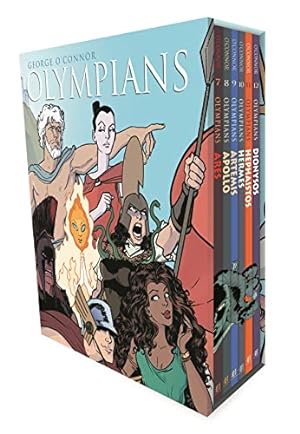 Olympians 7-12: Ares, Apollo, Artemis, Hermes, Hephaistos, Dionysos.