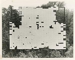 Original photograph of an abandoned drive-in movie theater screen, Charlotte, North Carolina, 1965