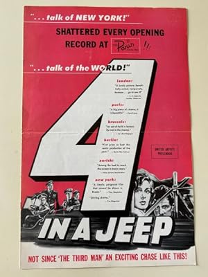 Seller image for 4 in a Jeep Pressbook 1951 Ralph Meeker, Viveca Lindfors for sale by AcornBooksNH