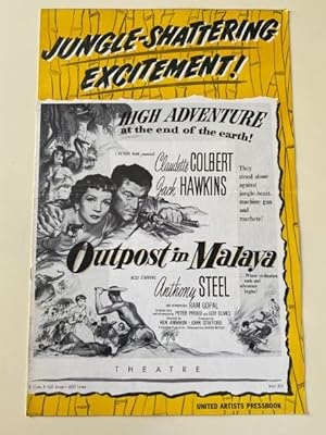 Immagine del venditore per Outpost in Malaya Pressbook 1952 Claudette Colbert, Jack Hawkins venduto da AcornBooksNH