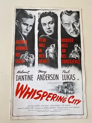 Seller image for Whispering City Pressbook 1947 Helmut Dantine, Mary Anderson Scarce! for sale by AcornBooksNH