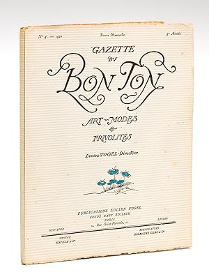 Bild des Verkufers fr Gazette du Bon Ton. Art - Modes & Frivolits. Anne 1922 - 5e Anne - Numro 4 - Revue Mensuelle zum Verkauf von Librairie du Cardinal