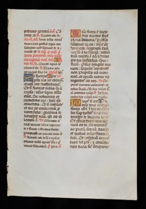 Blad uit een vrevier. Handschrift op perkament Tours ca 1485