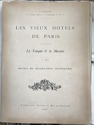 Imagen del vendedor de Les Vieux Hotels de Paris : Le Temple & le Marais 1st series (Motifs de decoration interieures) a la venta por Sheapast Art and Books