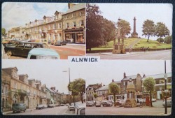 Alnwick Postcard Multiview 1975 Northern Gas Board Swan Hotel