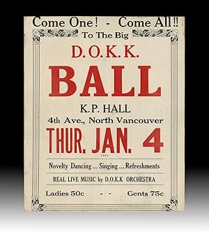 [Fraternal Order] Broadside for the D.O.K.K. Ball, North Vancouver, BC