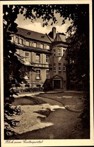 Bild des Verkufers fr Ansichtskarte / Postkarte Dortmund im Ruhrgebiet, Bonifatius-Krankenhaus, Blick zum Gartenportal zum Verkauf von akpool GmbH