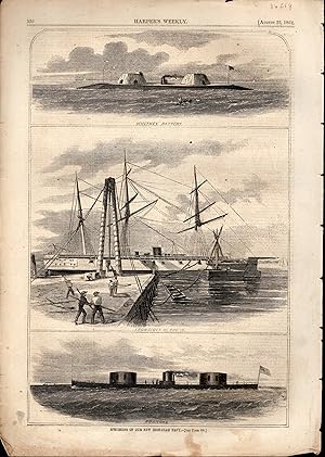 Seller image for ENGRAVING: "Specimens of Our New Iron-clad Navy (3 scenes)":. engravings from Harper's Weekly, August23, 1862 for sale by Dorley House Books, Inc.