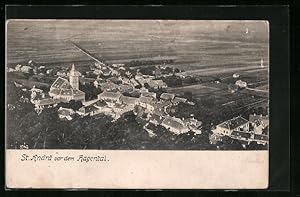 Ansichtskarte St. Andrä vor dem Hagental, Teilansicht mit Kirche