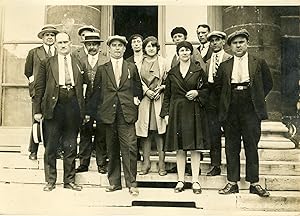 "Comité Central de Grève Franco-Belge 1931" Photo de presse originale G. DEVRED Agence ROL Paris ...