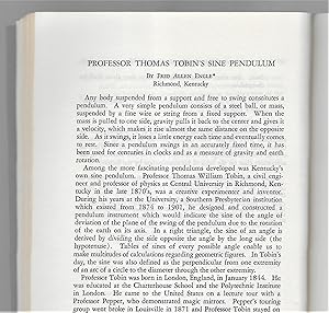 Seller image for Professorr Thomas Tobin's Sine Pendulum for sale by Legacy Books II