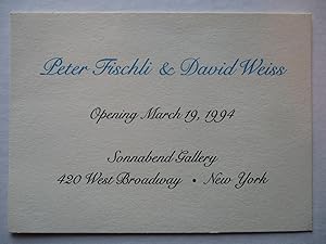 Imagen del vendedor de Peter Fischli and David Weiss Sonnabend Gallery 1994 Exhibition invite postcard a la venta por ANARTIST