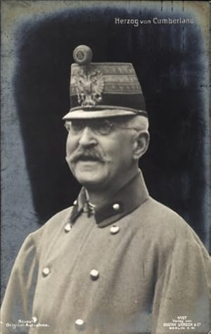 Ansichtskarte / Postkarte Ernst August von Hannover, Herzog von Cumberland, Portrait in Uniform -...