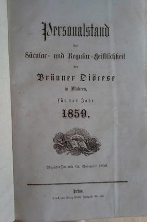 Personalstand der Säcular- und Regular-Geistlichkeit der Brünner Diözese 1859