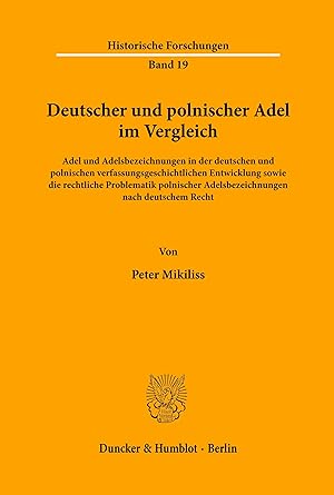 Bild des Verk�ufers f�r Deutscher und polnischer Adel im Vergleich zum Verkauf von moluna