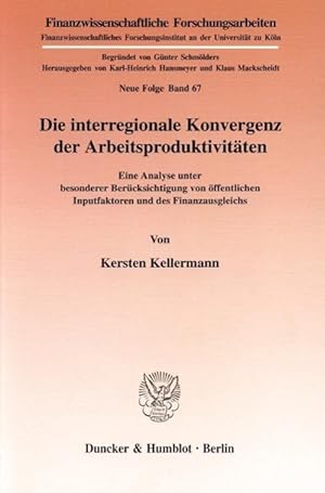 Seller image for Die interregionale Konvergenz der Arbeitsproduktivitäten. for sale by moluna