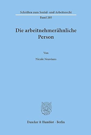 Seller image for Die arbeitnehmeraehnliche Person for sale by moluna