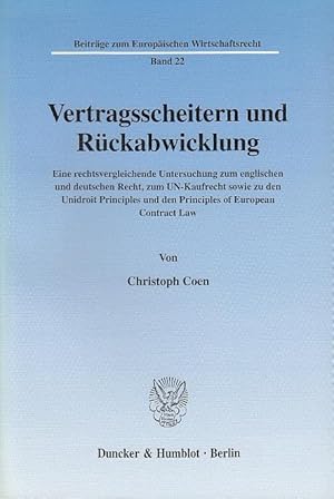 Seller image for Vertragsscheitern und Rckabwicklung for sale by moluna