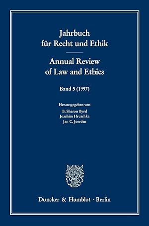Bild des Verkufers fr Jahrbuch fr Recht und Ethik /Annual Review of Law and Ethics. zum Verkauf von moluna