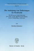 Seller image for Die Auslegung von usserungen im Strafrecht for sale by moluna