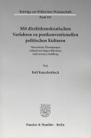 Seller image for Mit direktdemokratischen Verfahren zu postkonventionellen politischen Kulturen for sale by moluna