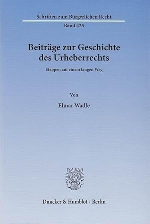 Seller image for Beiträge zur Geschichte des Urheberrechts for sale by moluna