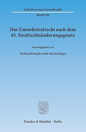 Seller image for Das Umweltstrafrecht nach dem 45. Strafrechtsaenderungsgesetz for sale by moluna