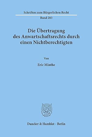 Seller image for Die bertragung des Anwartschaftsrechts durch einen Nichtberechtigten for sale by moluna