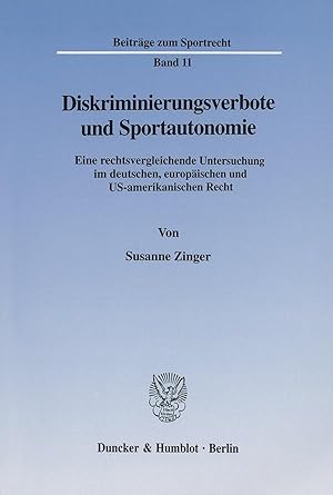 Immagine del venditore per Diskriminierungsverbote und Sportautonomie venduto da moluna