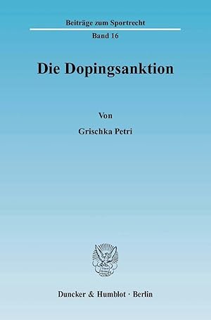 Seller image for Die Dopingsanktion for sale by moluna