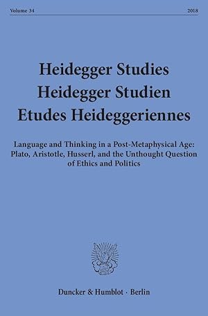 Bild des Verkufers fr Heidegger Studies / Heidegger Studien / Etudes Heideggeriennes. zum Verkauf von moluna