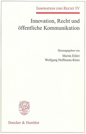 Seller image for Innovation, Recht und öffentliche Kommunikation for sale by moluna