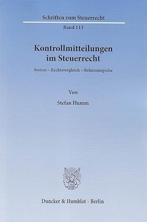 Seller image for Kontrollmitteilungen im Steuerrecht for sale by moluna