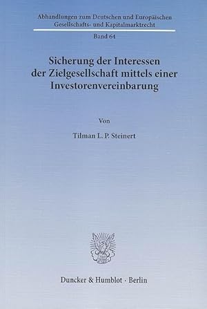 Seller image for Sicherung der Interessen der Zielgesellschaft mittels einer Investorenvereinbarung for sale by moluna