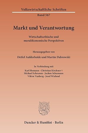 Immagine del venditore per Markt und Verantwortung. venduto da moluna