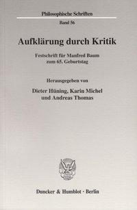 Seller image for Aufklaerung durch Kritik for sale by moluna