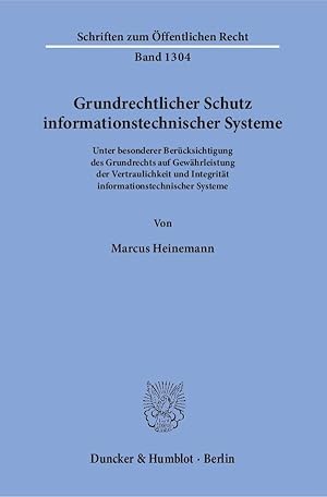 Bild des Verkufers fr Grundrechtlicher Schutz informationstechnischer Systeme. zum Verkauf von moluna