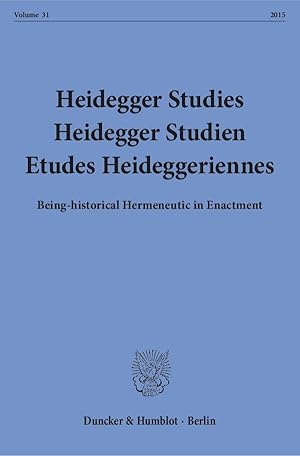 Bild des Verkufers fr Heidegger Studies / Heidegger Studien / Etudes Heideggerienn zum Verkauf von moluna