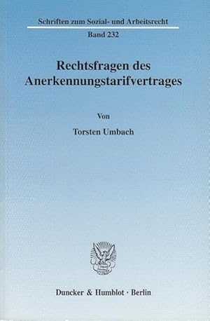 Seller image for Rechtsfragen des Anerkennungstarifvertrages. for sale by moluna