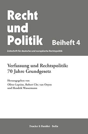 Bild des Verkufers fr Verfassung und Rechtspolitik: 70 Jahre Grundgesetz. zum Verkauf von moluna