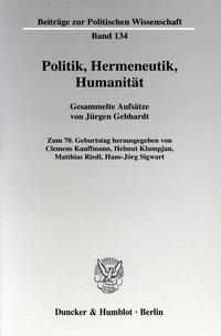 Seller image for Politik, Hermeneutik, Humanität for sale by moluna