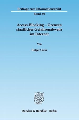 Seller image for Access-Blocking - Grenzen staatlicher Gefahrenabwehr im Internet for sale by moluna