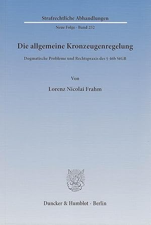 Seller image for Die allgemeine Kronzeugenregelung for sale by moluna