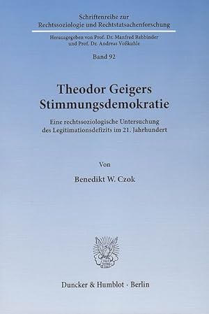 Seller image for Theodor Geigers Stimmungsdemokratie for sale by moluna