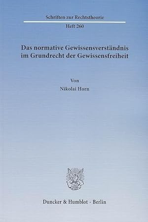 Seller image for Das normative Gewissensverständnis im Grundrecht der Gewissensfreiheit for sale by moluna