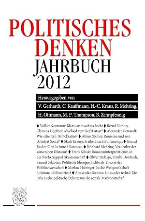 Seller image for JPD - Politisches Denken. Jahrbuch 2012 for sale by moluna