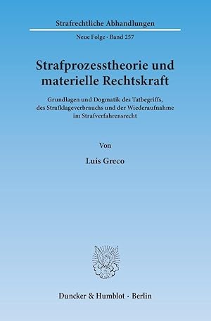 Seller image for Strafprozesstheorie und materielle Rechtskraft. for sale by moluna