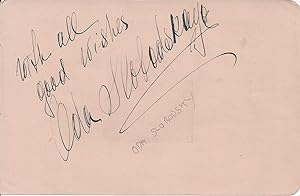 Bild des Verkufers fr [Oda Slobodskaya, Russian soprano and Professor at the Royal College of Music.] Signed Autograph Inscription. zum Verkauf von Richard M. Ford Ltd