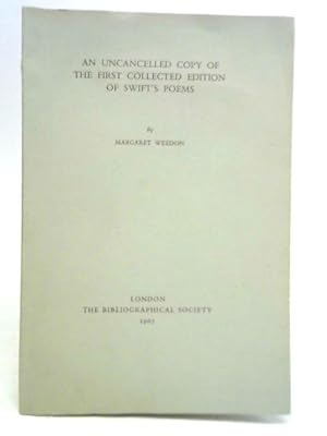 Bild des Verkufers fr An Uncancelled Copy of the First Collected Edition of Swift's Poems zum Verkauf von World of Rare Books
