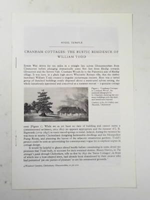 Seller image for Cranham Cottages: the rustic residence of William Todd for sale by Cotswold Internet Books